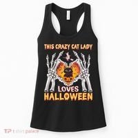 Funny Halloween This Crazy Cat Lady Loves Halloween Women's Tank Top thumb 0