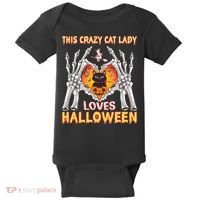Funny Halloween This Crazy Cat Lady Loves Halloween Baby Bodysuit thumb 0
