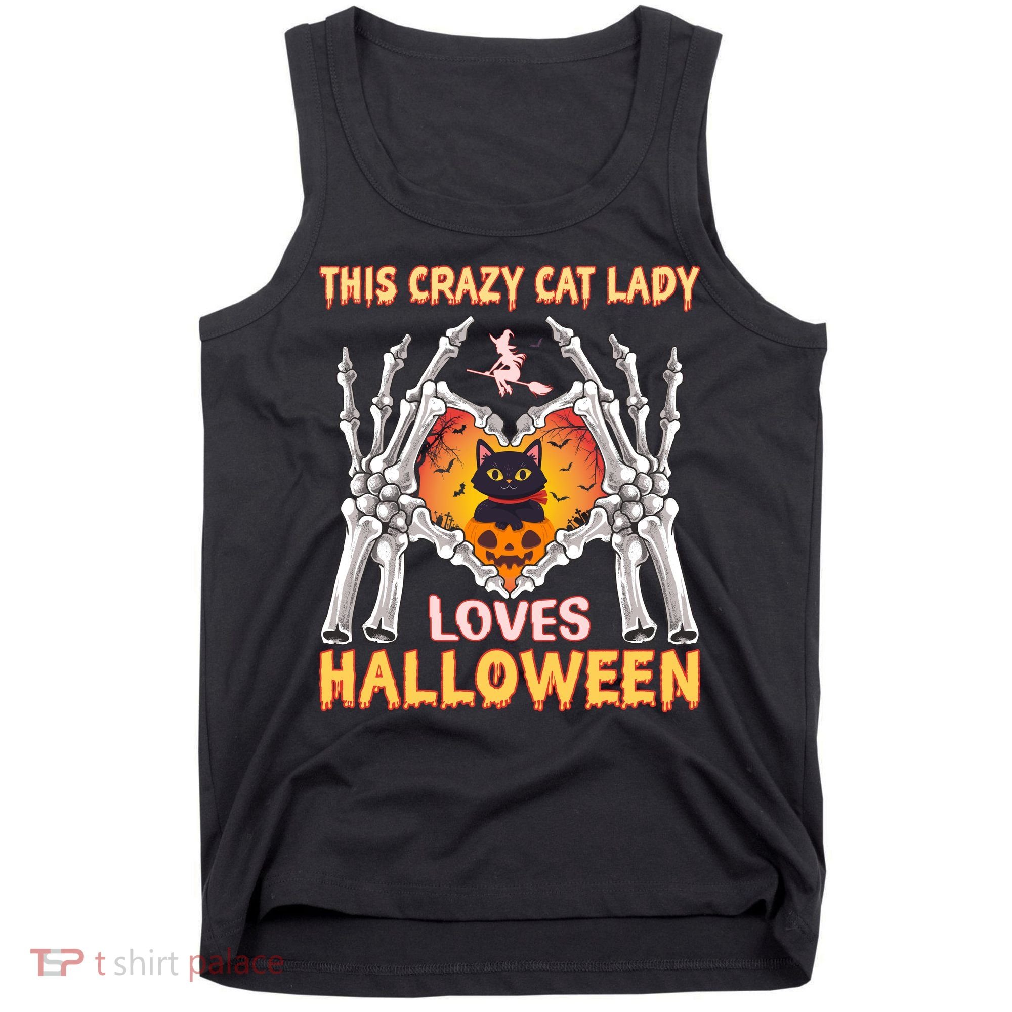 Funny Halloween This Crazy Cat Lady Loves Halloween Tank Top