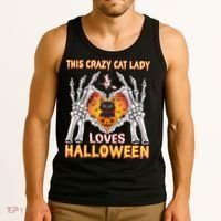 Funny Halloween This Crazy Cat Lady Loves Halloween Tank Top thumb 3