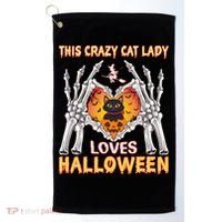 Funny Halloween This Crazy Cat Lady Loves Halloween Golf Towel thumb 0