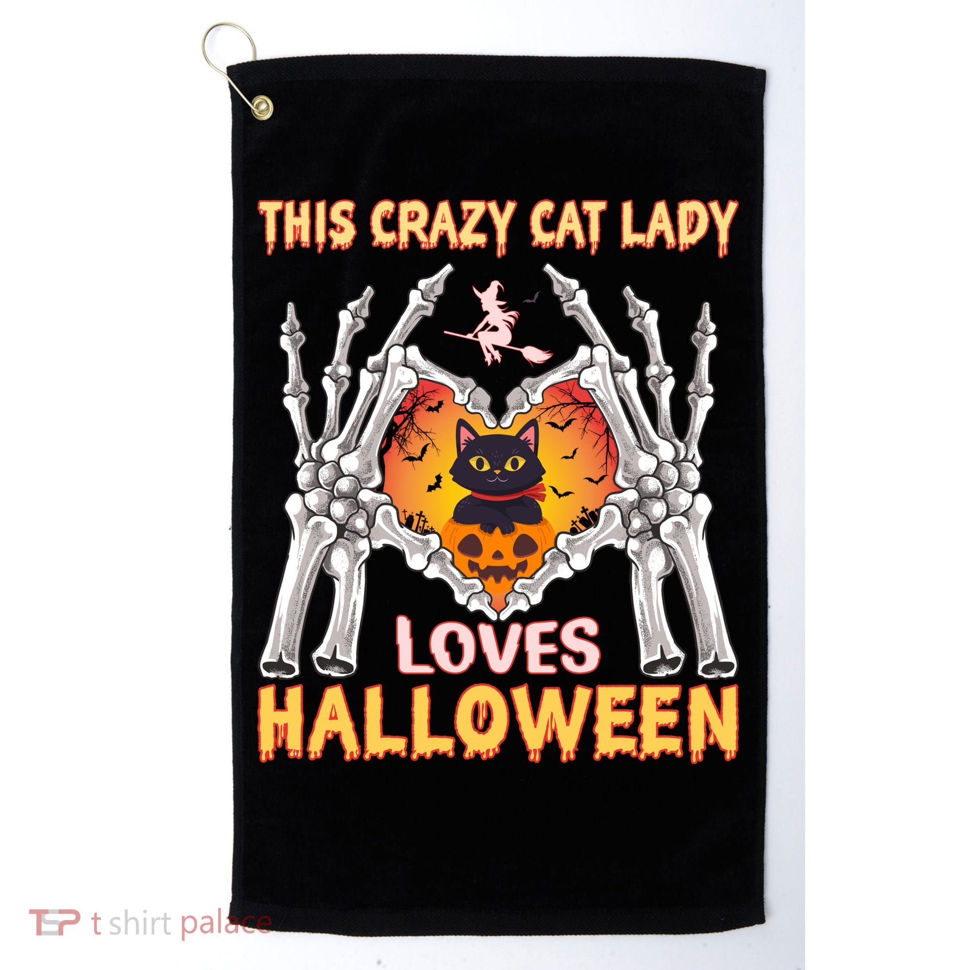 Funny Halloween This Crazy Cat Lady Loves Halloween Golf Towel