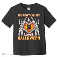 Funny Halloween This Crazy Cat Lady Loves Halloween Toddler T-Shirt thumb 0
