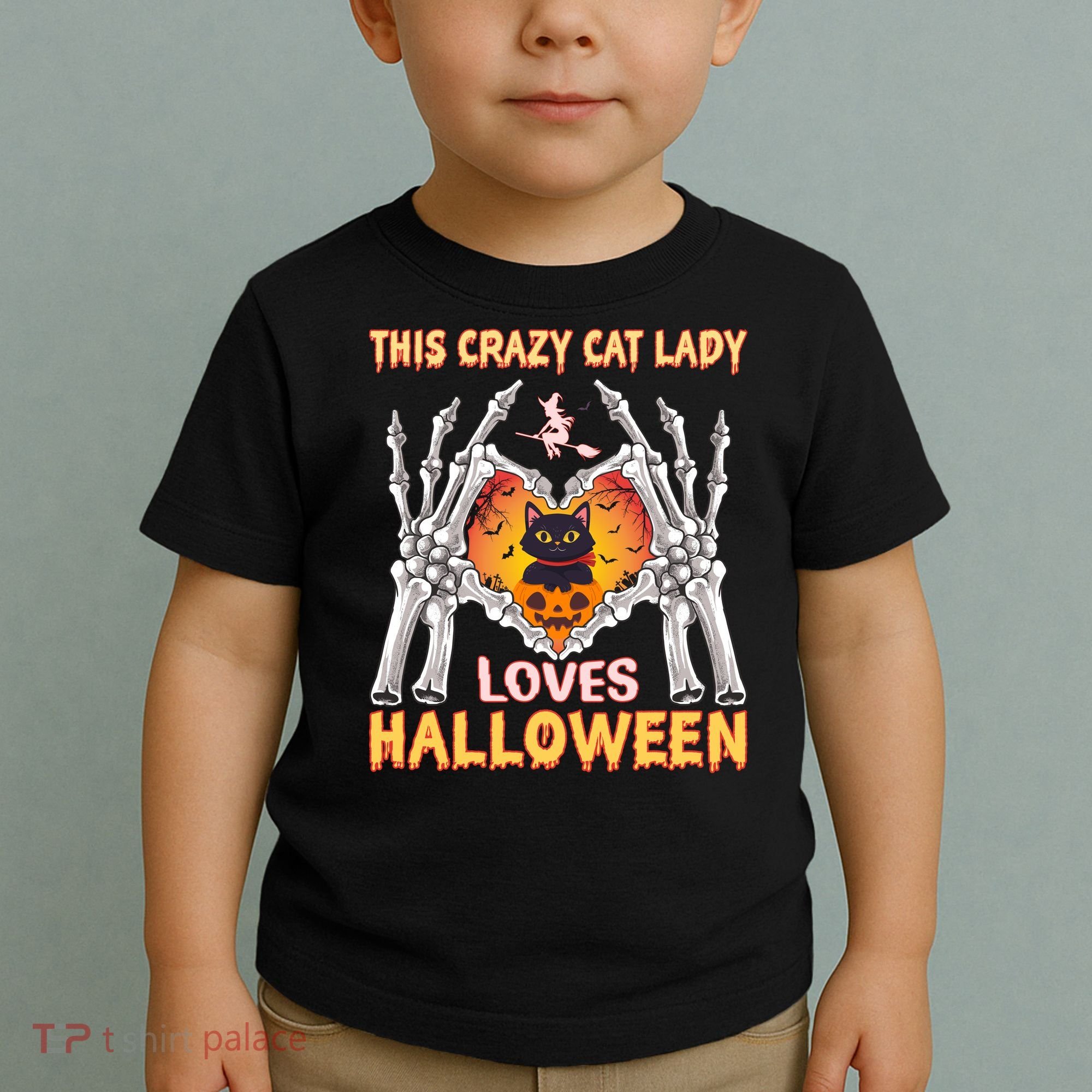 Funny Halloween This Crazy Cat Lady Loves Halloween Toddler T-Shirt