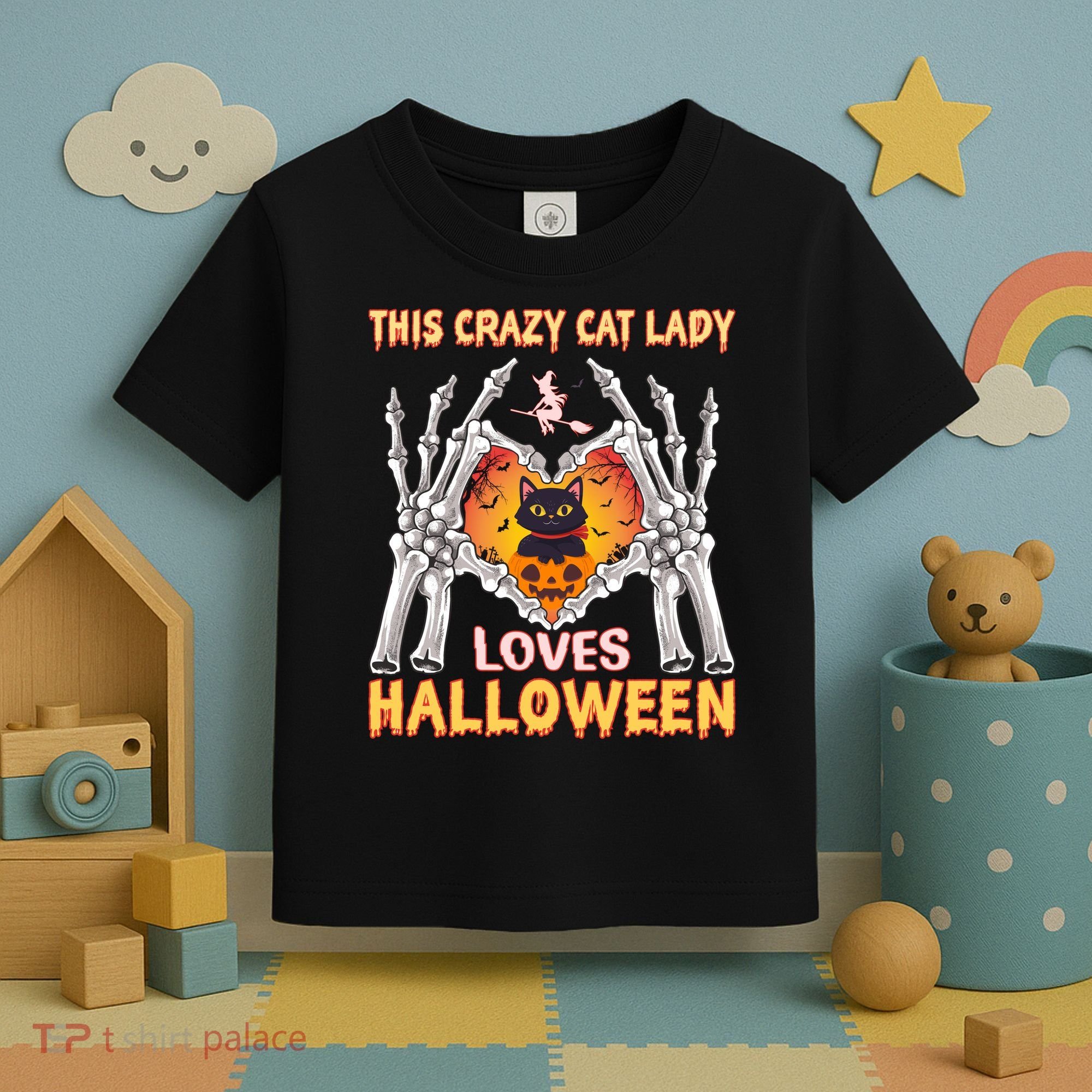 Funny Halloween This Crazy Cat Lady Loves Halloween Toddler T-Shirt