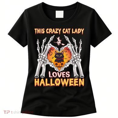 Funny Halloween This Crazy Cat Lady Loves Halloween Women's T-Shirt