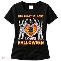Funny Halloween This Crazy Cat Lady Loves Halloween Women's T-Shirt thumb 0