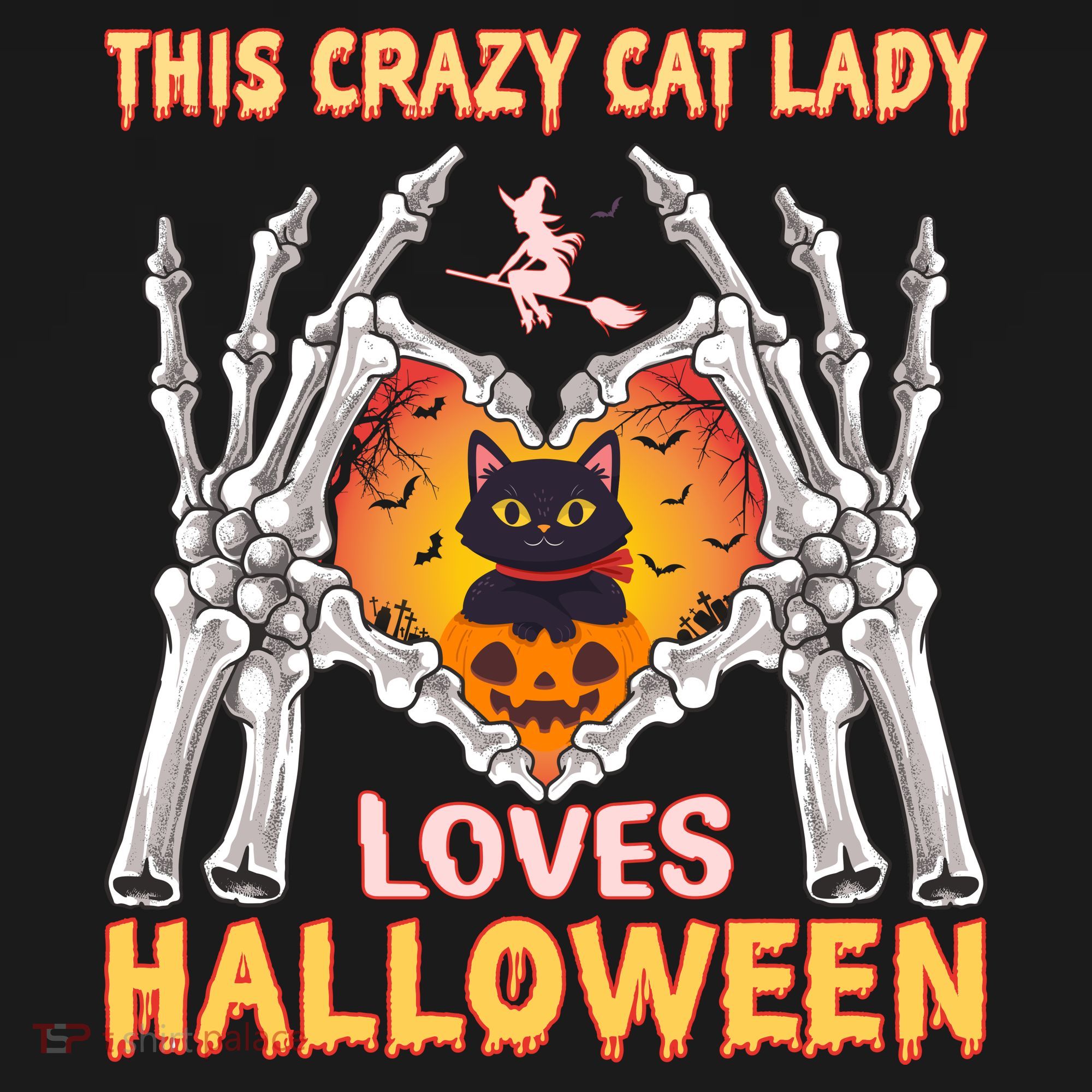 Funny Halloween This Crazy Cat Lady Loves Halloween Women's T-Shirt