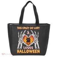 Funny Halloween This Crazy Cat Lady Loves Halloween Tote Bag thumb 0