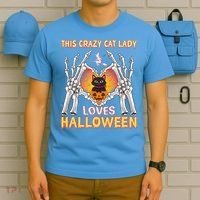 Funny Halloween This Crazy Cat Lady Loves Halloween T-Shirt thumb 5