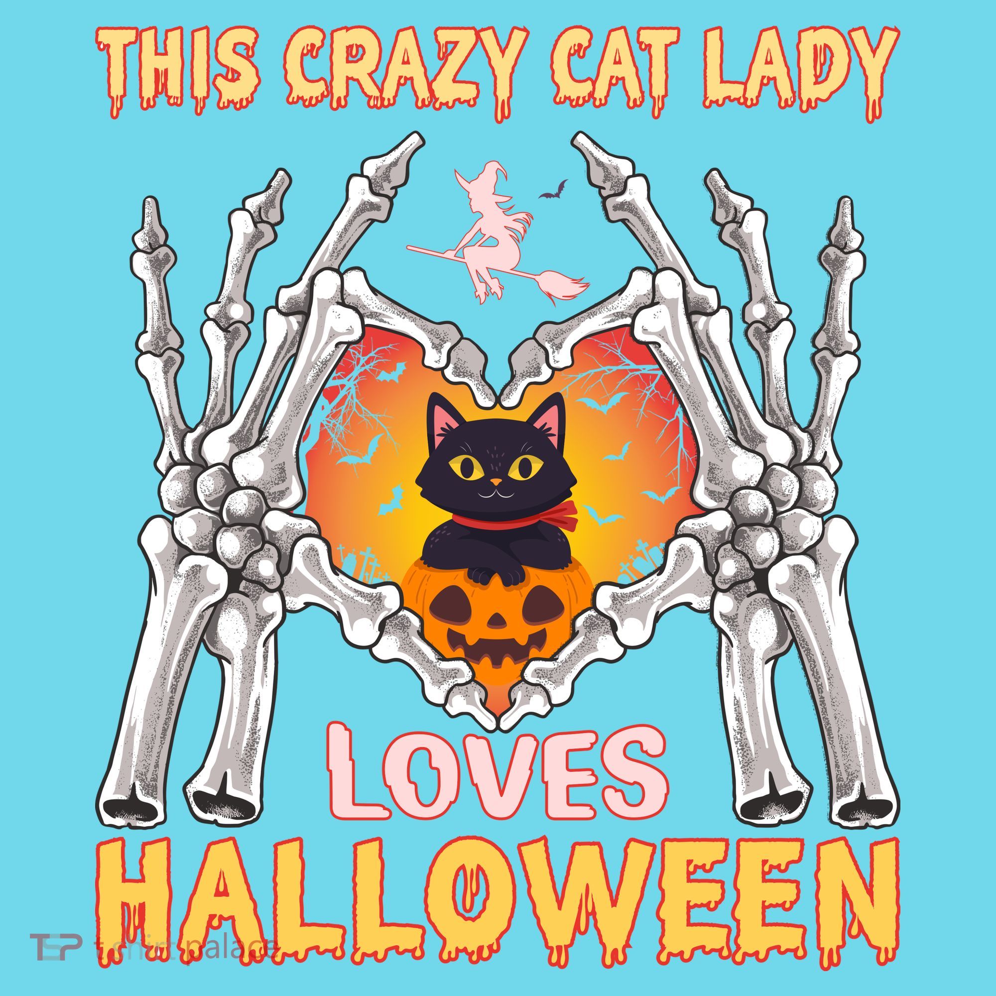 Funny Halloween This Crazy Cat Lady Loves Halloween T-Shirt
