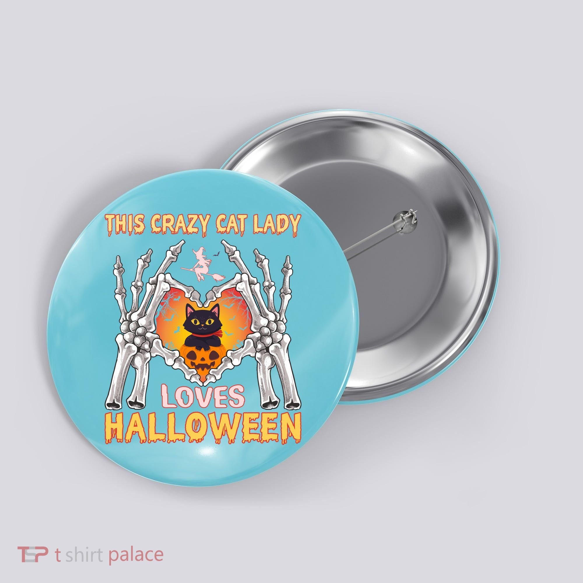 Funny Halloween This Crazy Cat Lady Loves Halloween Button