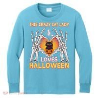 Funny Halloween This Crazy Cat Lady Loves Halloween Kids Long Sleeve Shirt thumb 0