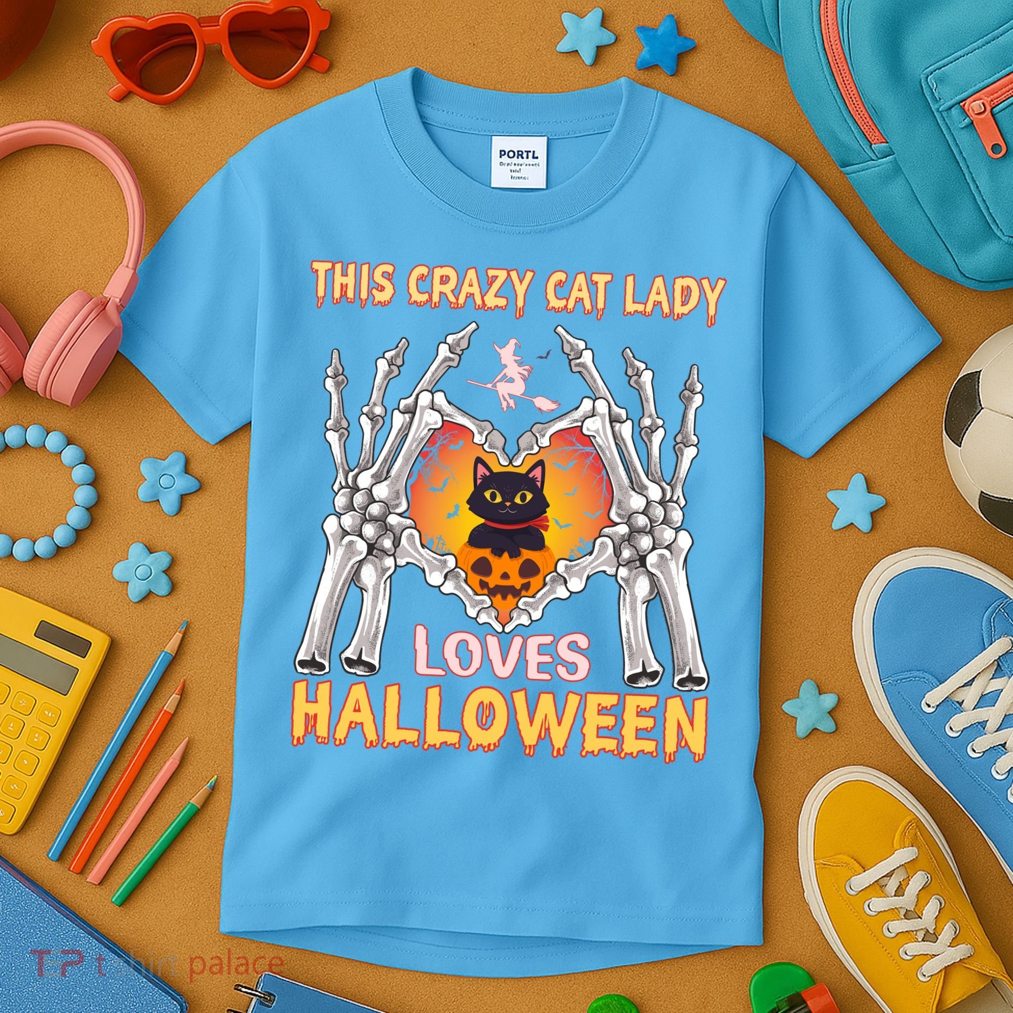 Funny Halloween This Crazy Cat Lady Loves Halloween Kids T-Shirt