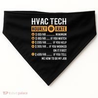Funny HVAC Tech Gifts HVAC Tech Hourly Rate USA-Made Doggie Bandana thumb 0