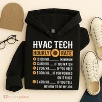 Funny HVAC Tech Gifts HVAC Tech Hourly Rate Hoodie thumb 4