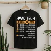 Funny HVAC Tech Gifts HVAC Tech Hourly Rate T-Shirt thumb 2