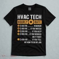 Funny HVAC Tech Gifts HVAC Tech Hourly Rate T-Shirt thumb 5