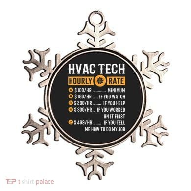 Funny HVAC Tech Gifts HVAC Tech Hourly Rate Ornament