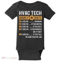Funny HVAC Tech Gifts HVAC Tech Hourly Rate Baby Bodysuit thumb 0