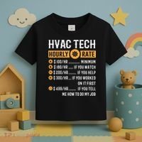 Funny HVAC Tech Gifts HVAC Tech Hourly Rate Toddler T-Shirt thumb 3