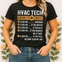 Funny HVAC Tech Gifts HVAC Tech Hourly Rate Women's T-Shirt thumb 2