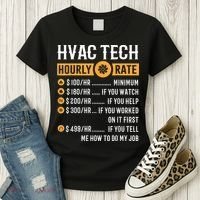 Funny HVAC Tech Gifts HVAC Tech Hourly Rate Women's T-Shirt thumb 3