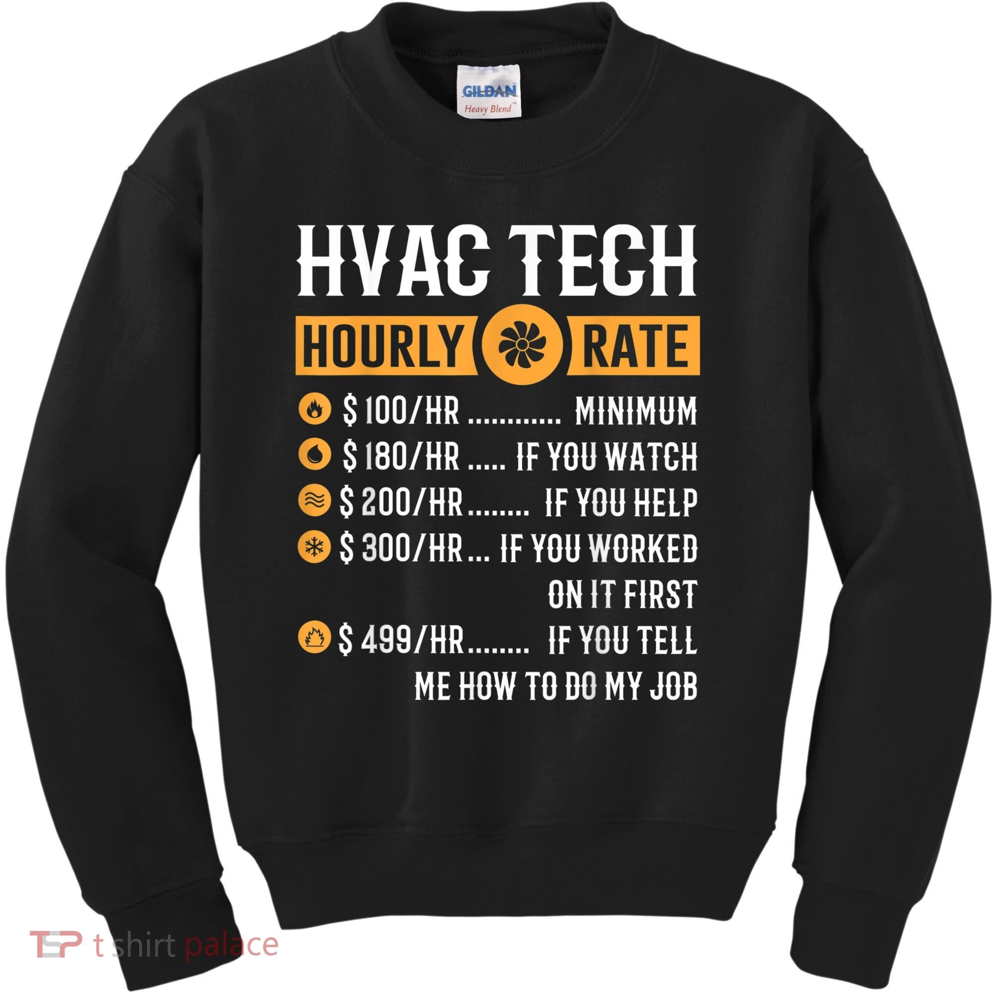 Funny HVAC Tech Gifts HVAC Tech Hourly Rate Kids Sweatshirt