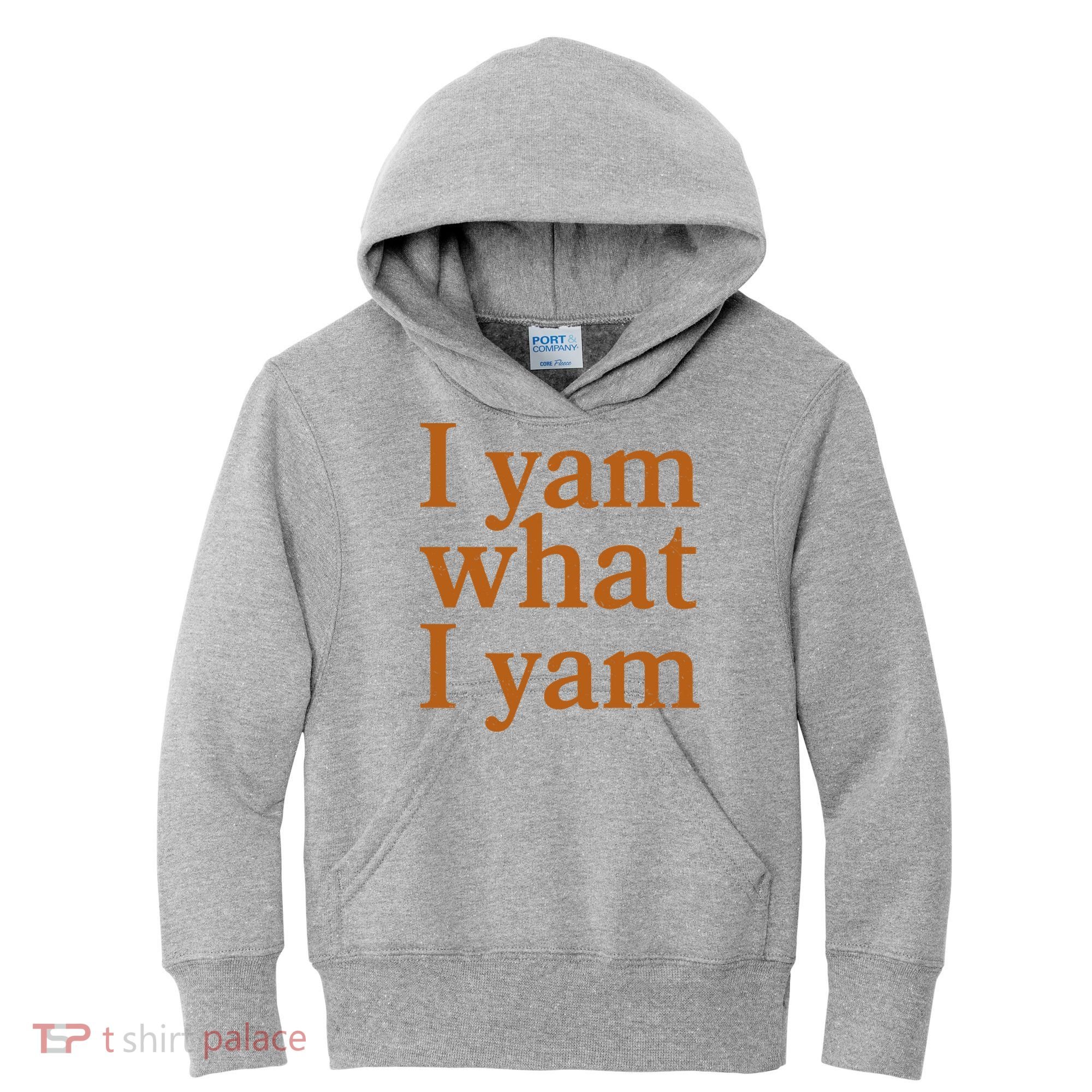 Funny Holidays Thanksgiving I Yam What I Yam Kids Hoodie