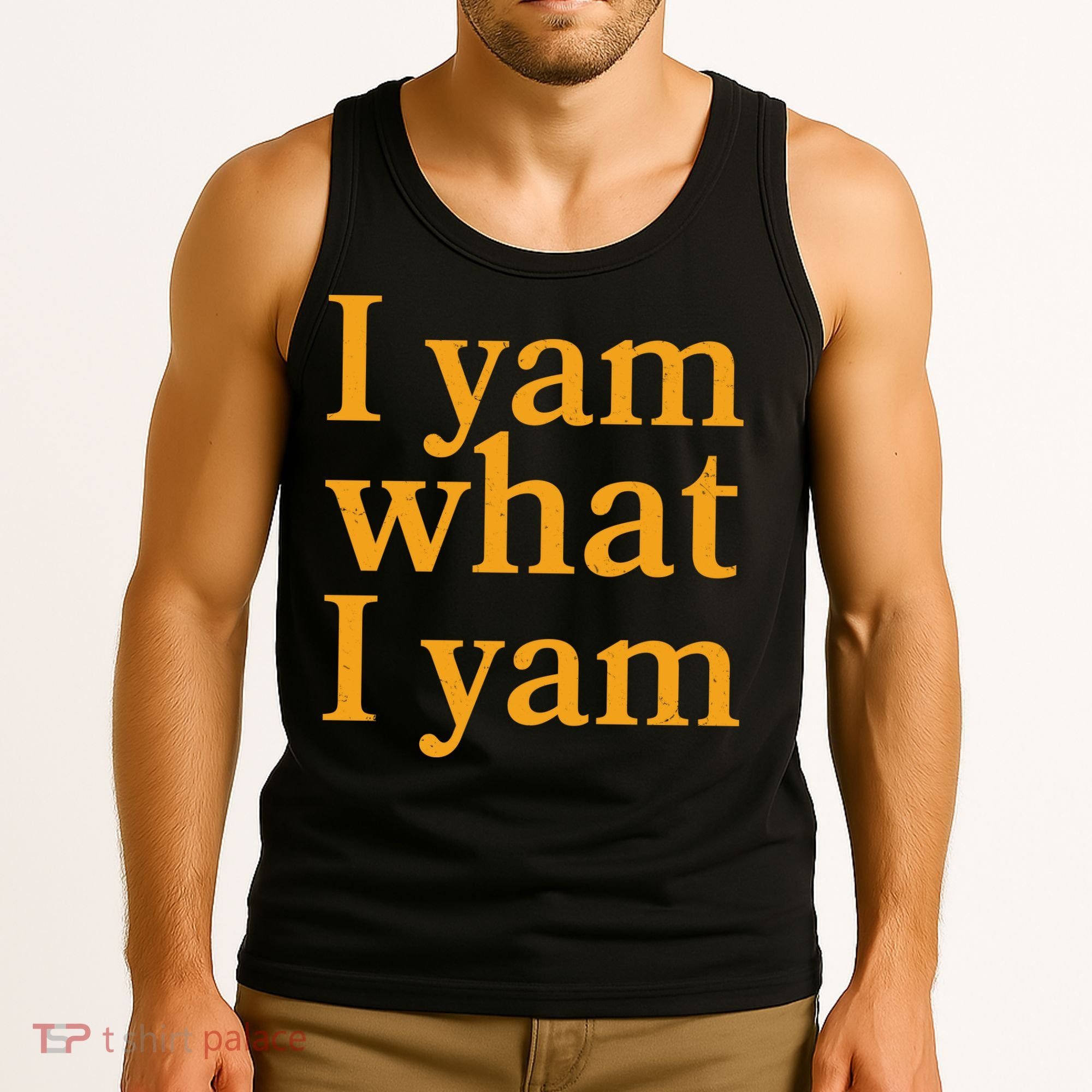 Funny Holidays Thanksgiving I Yam What I Yam Tank Top