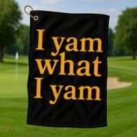 Funny Holidays Thanksgiving I Yam What I Yam Golf Towel thumb 1
