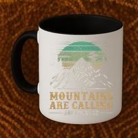 Funny Hiking Tee The Mountains Are Calling And I Must Go Coffee Mug thumb 2