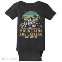 Funny Hiking Tee The Mountains Are Calling And I Must Go Baby Bodysuit thumb 0