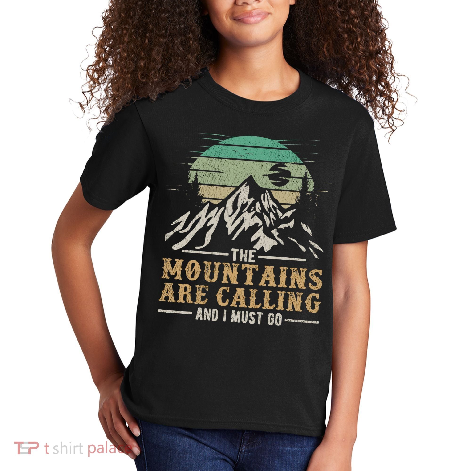 Funny Hiking Tee The Mountains Are Calling And I Must Go Kids T-Shirt