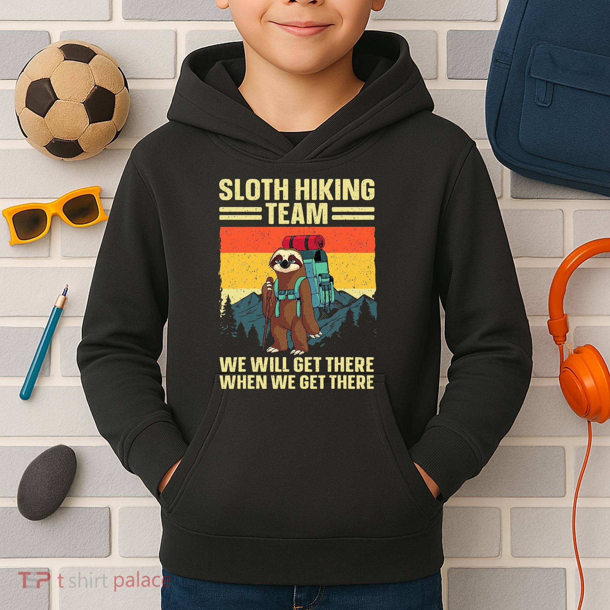 Funny Hiking Themed Hiker Hike Gag Hiking Kids Hoodie