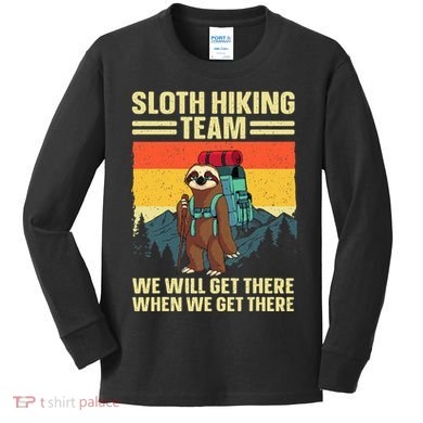 Funny Hiking Themed Hiker Hike Gag Hiking Kids Long Sleeve Shirt