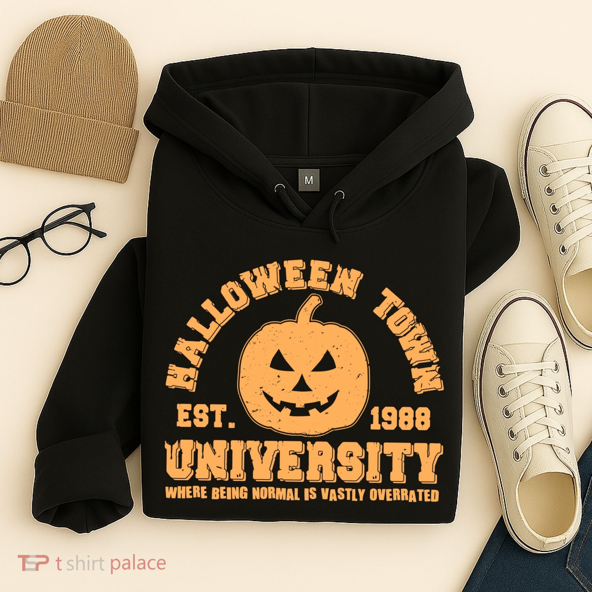 Funny Halloween Town University Est 1988 Where Being Normal Is Vastly Overrated Hoodie