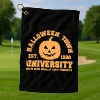Funny Halloween Town University Est 1988 Where Being Normal Is Vastly Overrated Golf Towel thumb 1