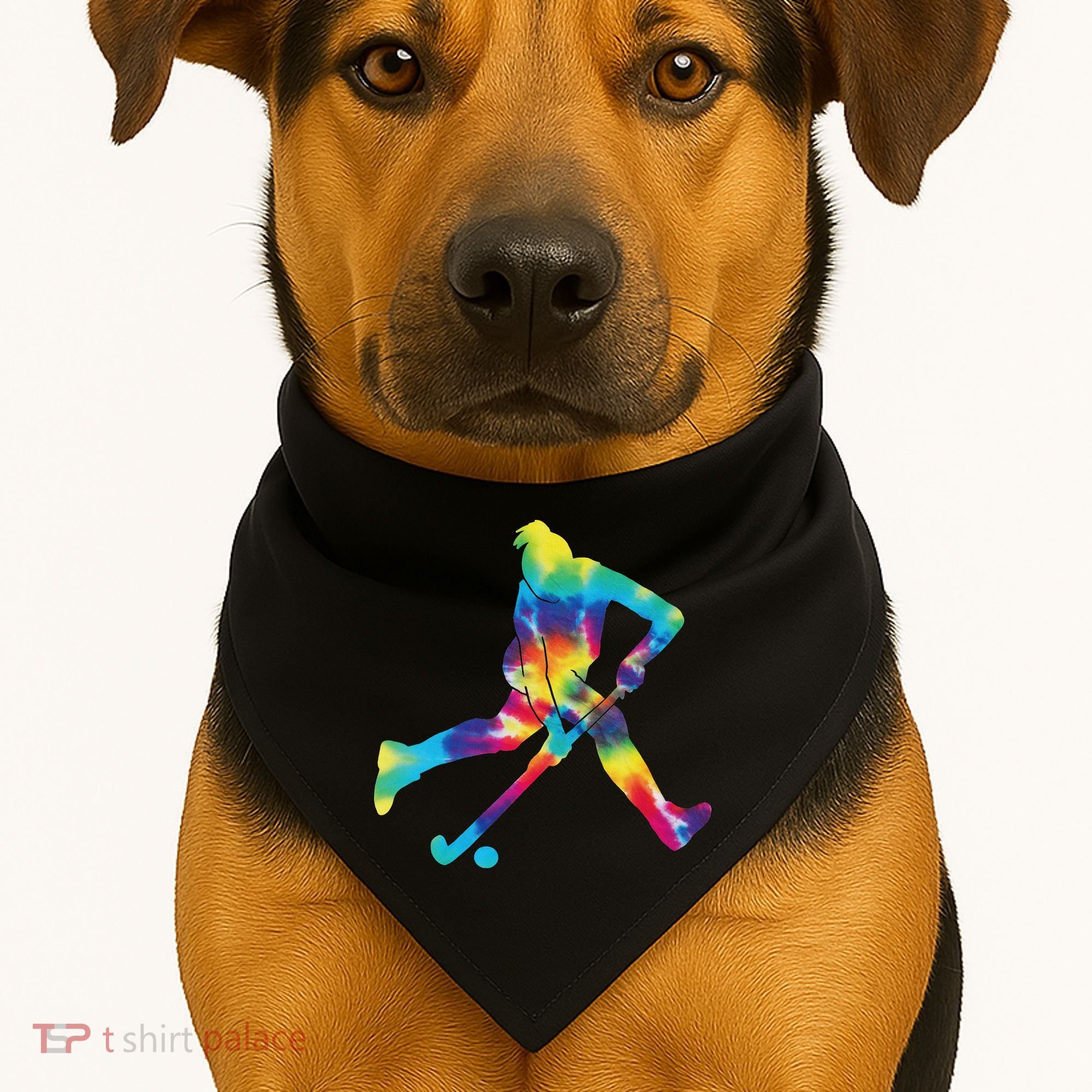 Field Hockey Tie Dye USA-Made Doggie Bandana