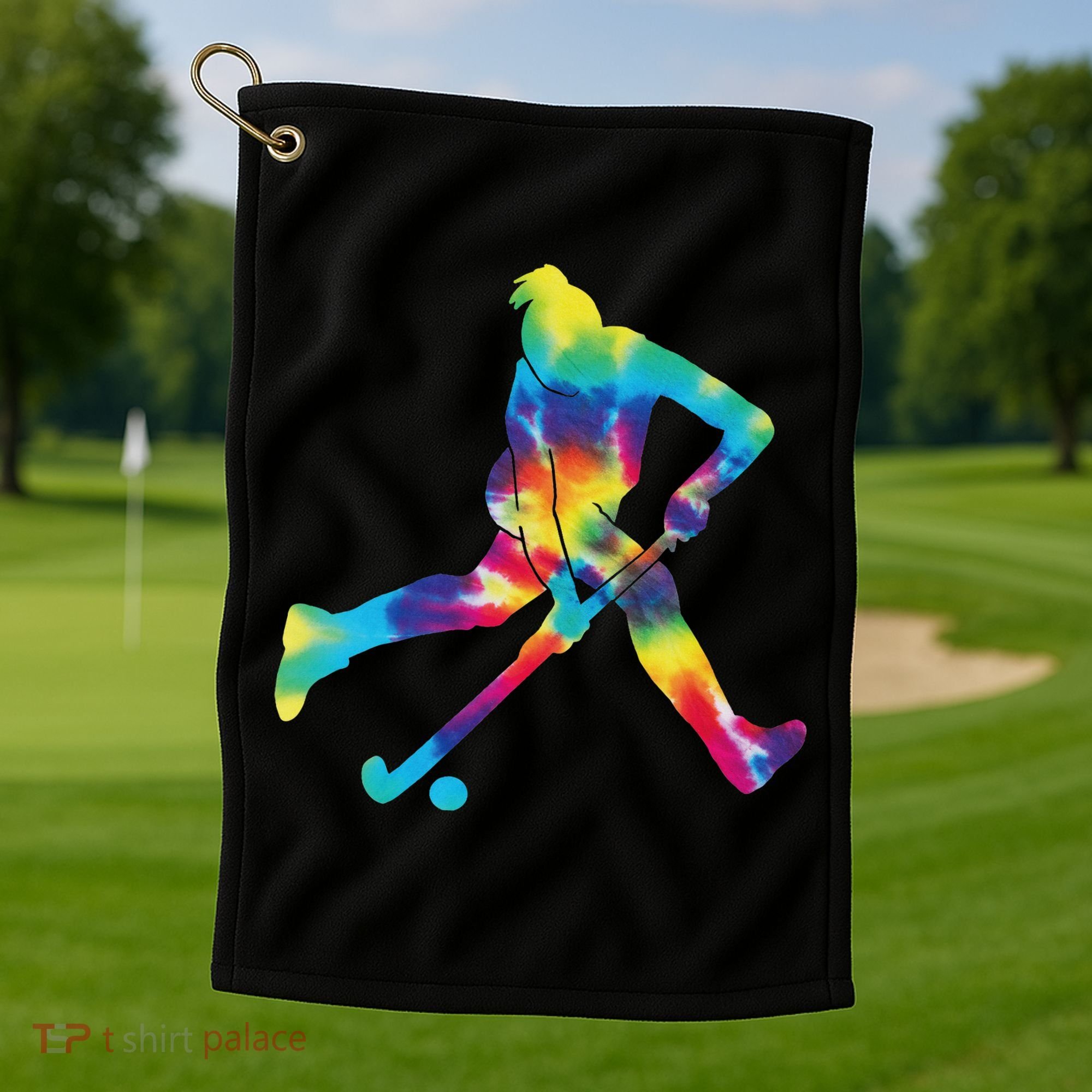 Field Hockey Tie Dye Golf Towel