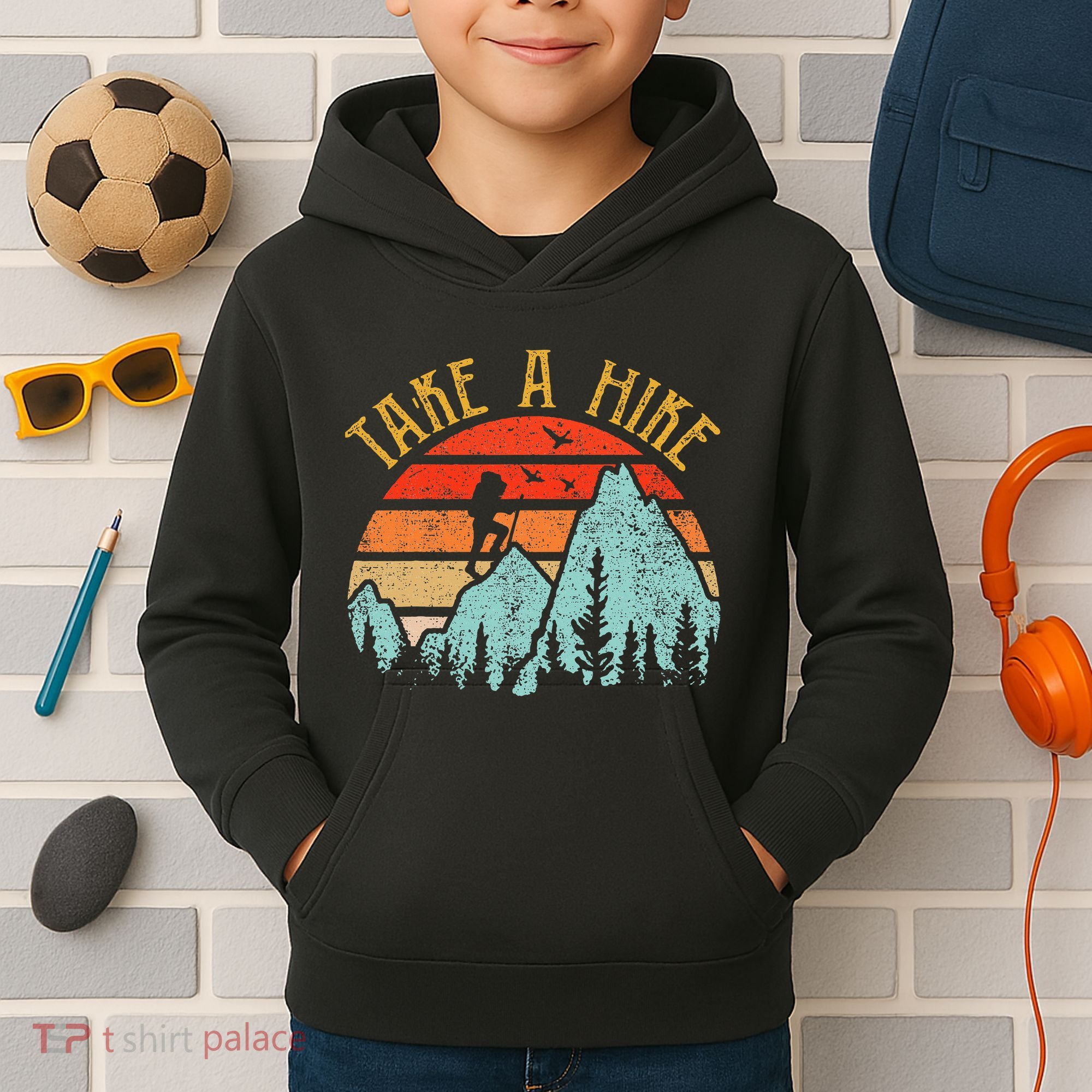 Funny Hikingshirt Take A Hike Mountain Hiker Kids Hoodie