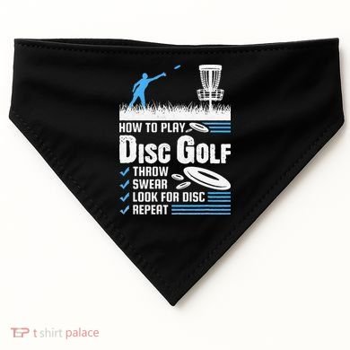 Funny How To Play Disc Golf USA-Made Doggie Bandana