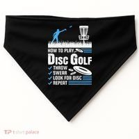 Funny How To Play Disc Golf USA-Made Doggie Bandana thumb 0