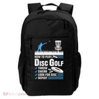 Funny How To Play Disc Golf Backpack thumb 0
