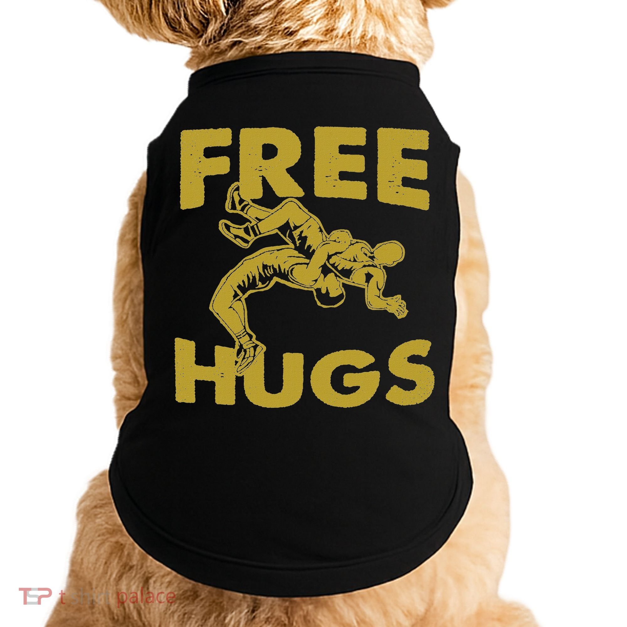 Free Hugs T Wrestling Gift For Coach Wrestler Doggie Tank