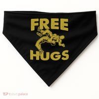 Free Hugs T Wrestling Gift For Coach Wrestler USA-Made Doggie Bandana thumb 0