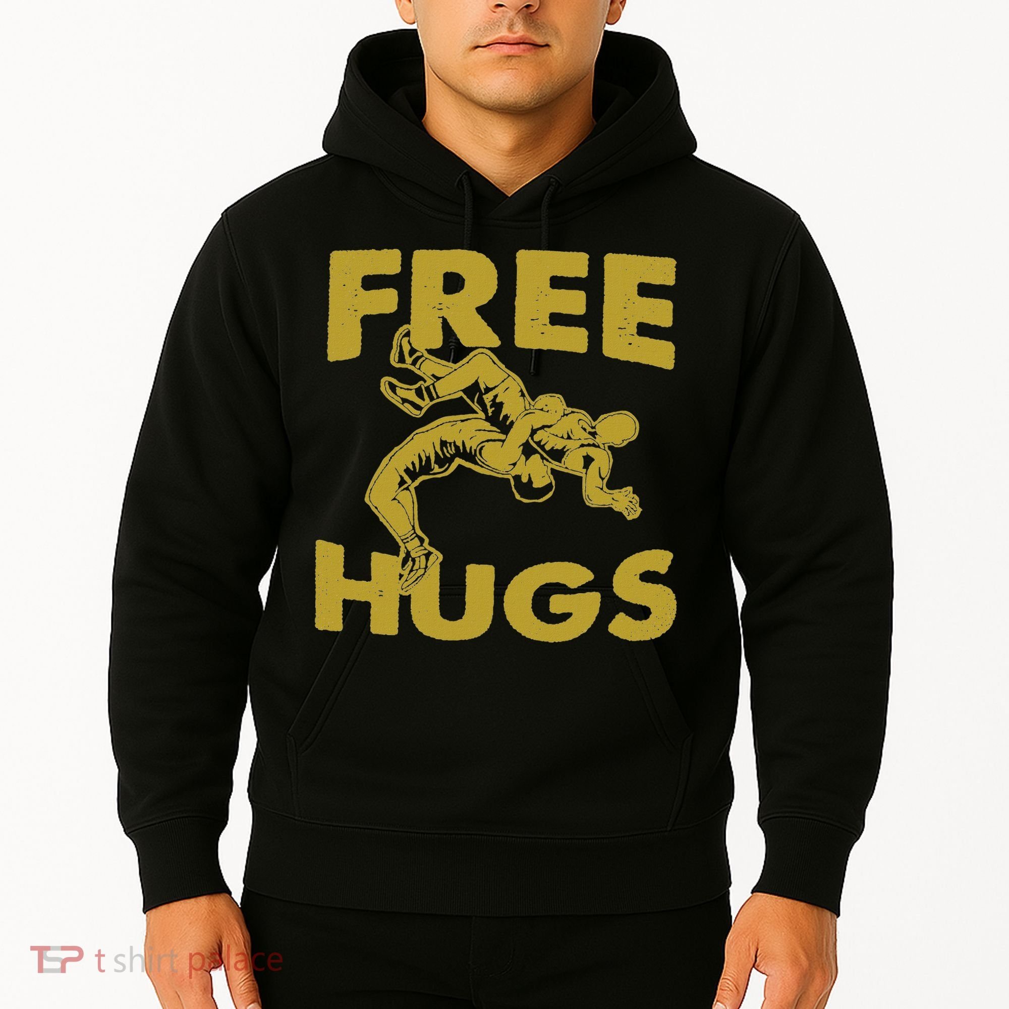 Free Hugs T Wrestling Gift For Coach Wrestler Hoodie