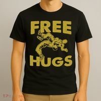 Free Hugs T Wrestling Gift For Coach Wrestler T-Shirt thumb 3
