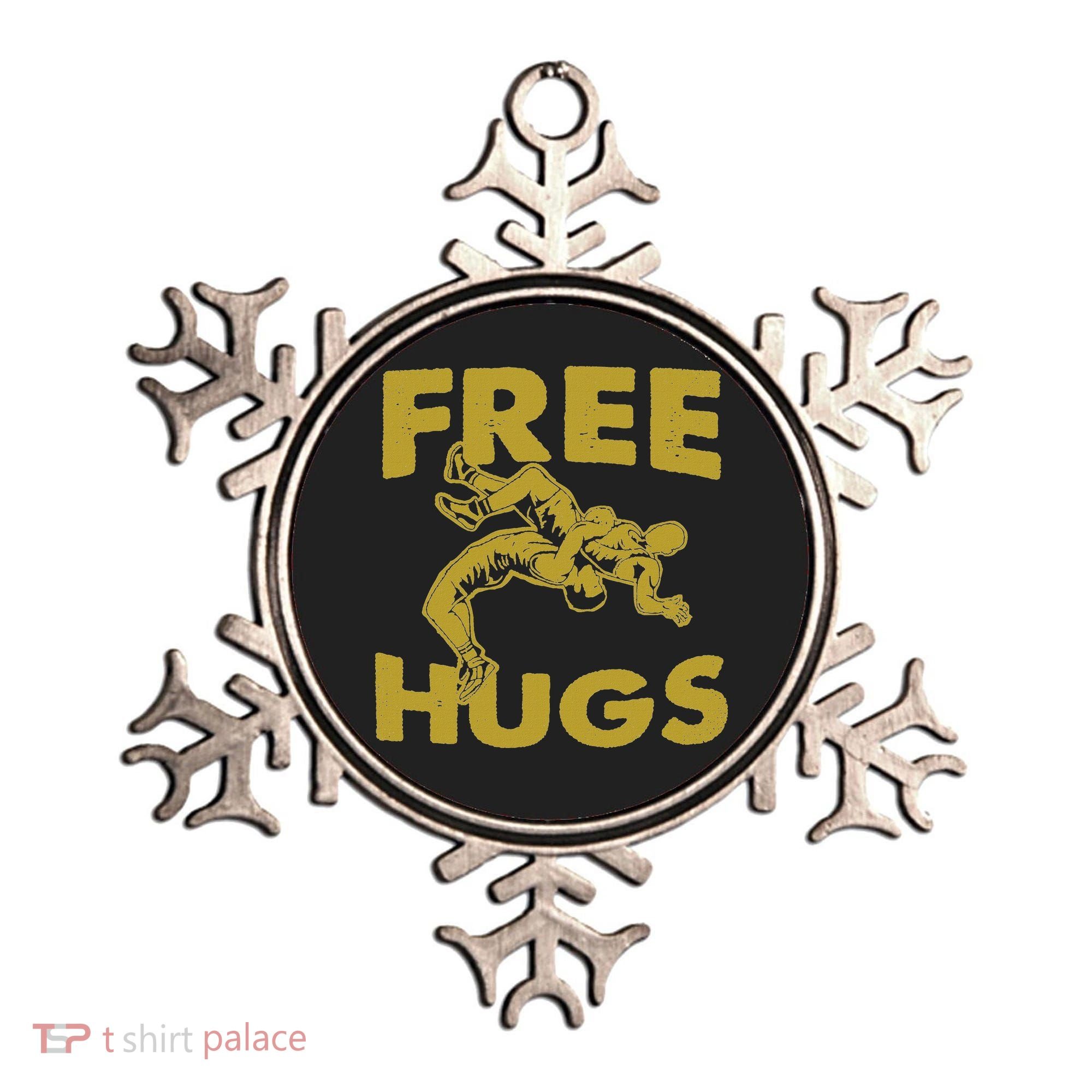 Free Hugs T Wrestling Gift For Coach Wrestler Ornament