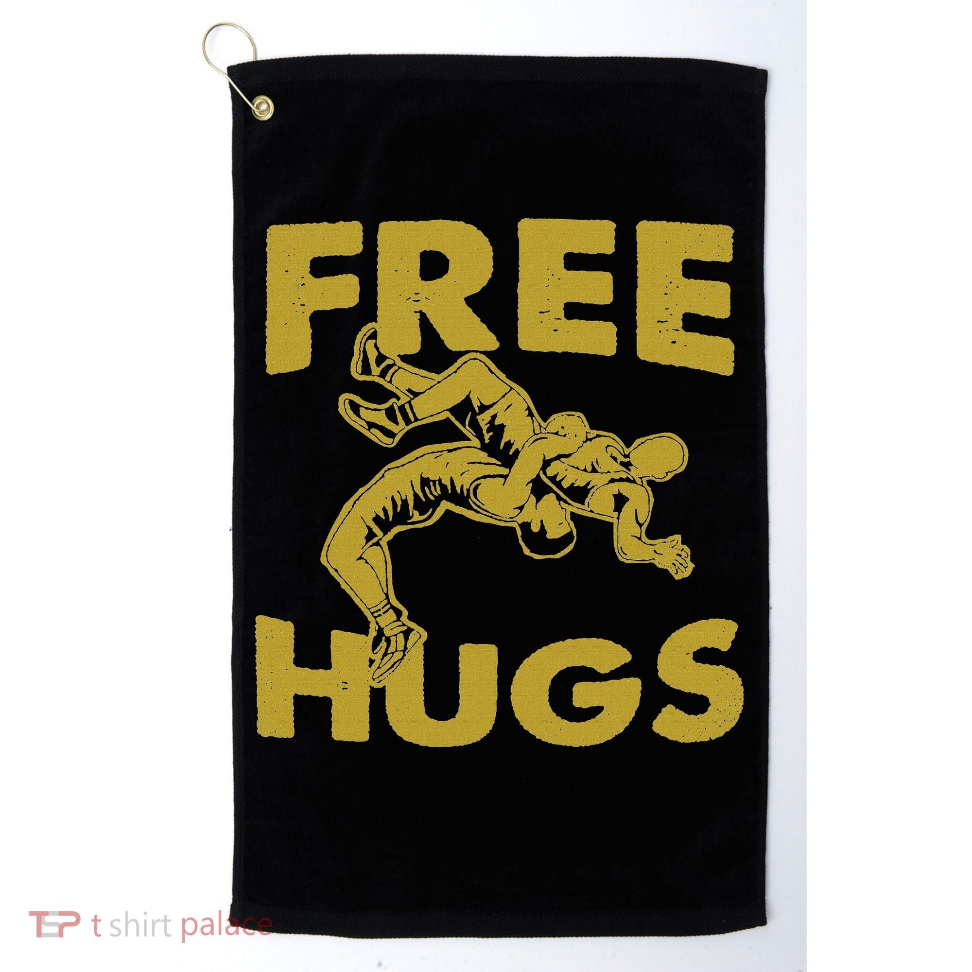 Free Hugs T Wrestling Gift For Coach Wrestler Golf Towel